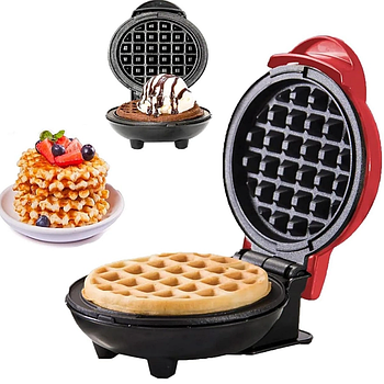 Вафельниця електрична 350Вт з антипригарним покриттям WQ-H603, колір РАНДОМ / Портативна міні вафельниця