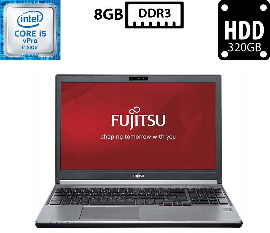 Ноутбук Fujitsu LifeBook E754/15.6"TN(1366x768)/Intel Core i5-4310M 2.70GHz/8GB DDR3/HDD 320GB/Intel HD Graphics 4600/Camera, DP