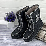 Жіночі бурки Dago з вишивкою Чорні розмір 37 - 41, фото 2