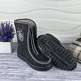 Жіночі бурки Dago з вишивкою Чорні розмір 37 - 41, фото 5
