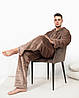 Піжама костюм чоловічий домашній махровий халат зі штанами Коричневий XL, фото 4