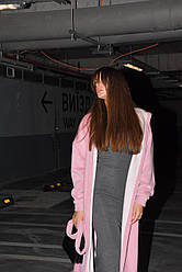 Довгий кардиган на запах без застібки з альпаки з капюшоном (р. 42-46) 6609543Q