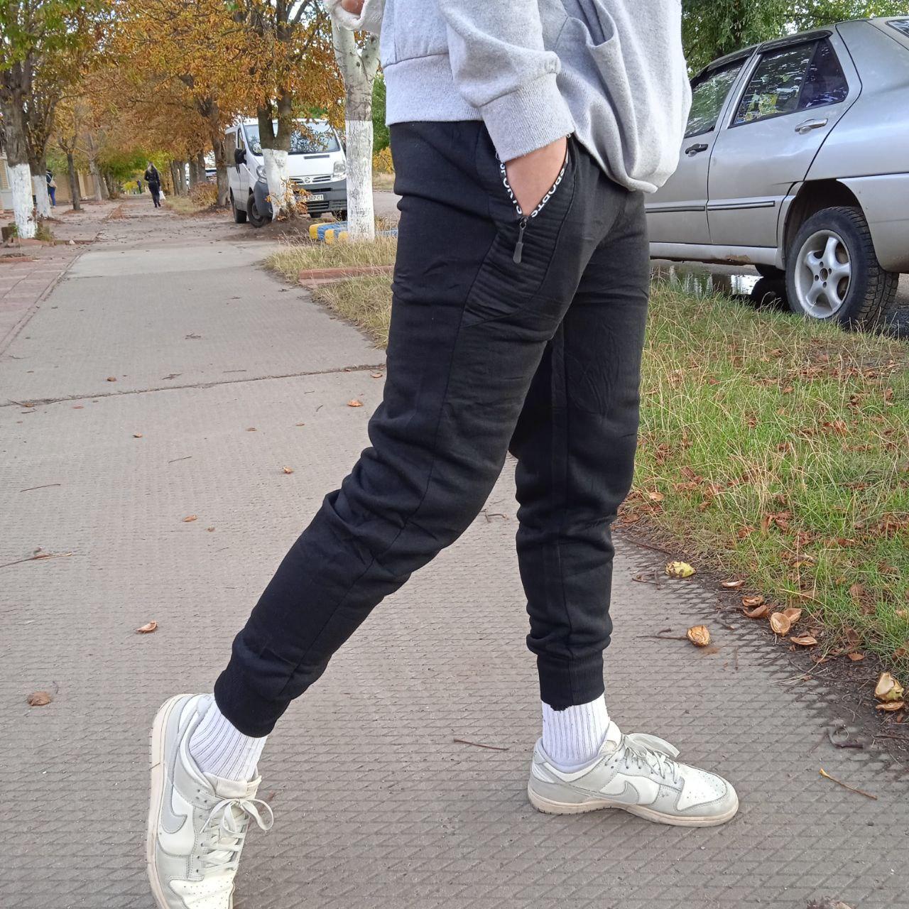 Теплі чоловічі спортивні штани з начосом,2 кишені Art: 6120