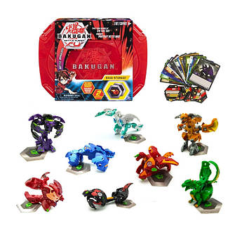 Бакуган, Ігровий набір Bakugan Evolutions 8 шт. + кейс, бокс для бакуганів, бакугани, червоний