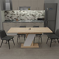 Стіл розсувний Неман ТЕЧ Дуб сонома/Білий