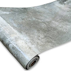 Самоклеюча вінілова плитка в рулоні на стіни та підлогу Сірий мармур
