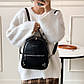 Класичний жіночий рюкзак в чорному кольорі екошкіра, фото 2