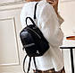 Класичний жіночий рюкзак в чорному кольорі екошкіра, фото 4