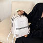Класичний жіночий рюкзак в чорному кольорі екошкіра, фото 5