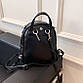 Класичний жіночий рюкзак в чорному кольорі екошкіра, фото 7