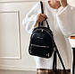 Класичний жіночий рюкзак в чорному кольорі екошкіра, фото 8