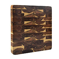 Торцевая кухонная доска разделочная деревянная доска из акации 30х30х3 см квадратная