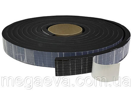 Стрічка EPDM 3мм*25мм*15м ущільнювальна самоклеюча армована, фото 1