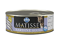 Влажный корм для взрослых кошек Farmina Matisse Cat Mousse Sardine с сардиной, 85 г х 12 шт