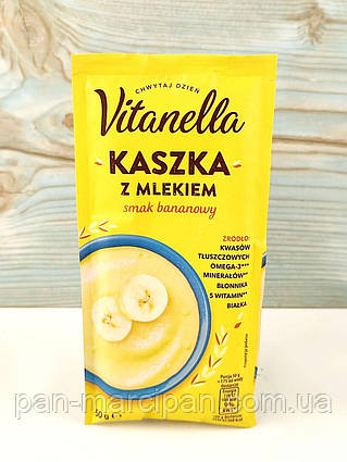 Манна каша швидкого приготування зі смаком банана Vitanella 50 г Польща
