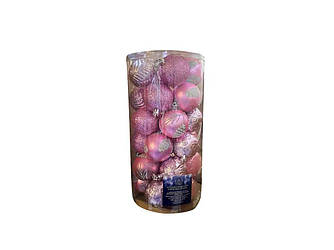 Набір ялинкових куль 6см рожевий 30шт/наб R90728 ТМ STENSON