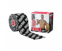 Кинезио тейп экстра-водостойкий RockTape H2O 5см х 5м (Черный с белым лого)