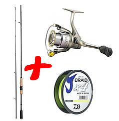 Набір на хижака (Спінінг Shimano Catana FX Spinning+Катушка Ryobi + Шнур Daiwa J-Braid x4 Yellow 270м 0.15 мм)