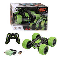 Машинка трюкова на пульті керування для дітей акумуляторна 25 см Atom Max Зелений