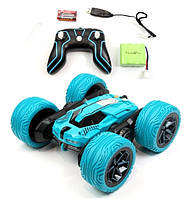Машинка трюкова на пульті керування для дітей акумуляторна 25 см Atom Max Блакитний