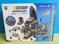 Ігровий набір великий іграшковий літак трансформер з маленькими машинками та солдатиками