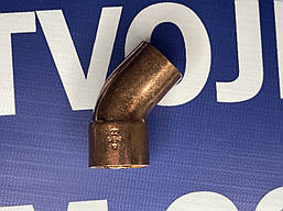 Мідне коліно під 45º Ø 22mm однораструбне