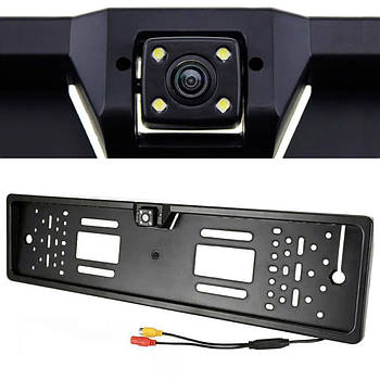 Камера заднього виду в рамці номерного знака, 4LED / Автоматична рамка для номера з камерою