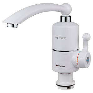 Кран-водонагрівач проточний NZ 3.0 кВт 0.4-5бар для кухні гусак прямий на гайці AQUATICA (NZ-6B212W)