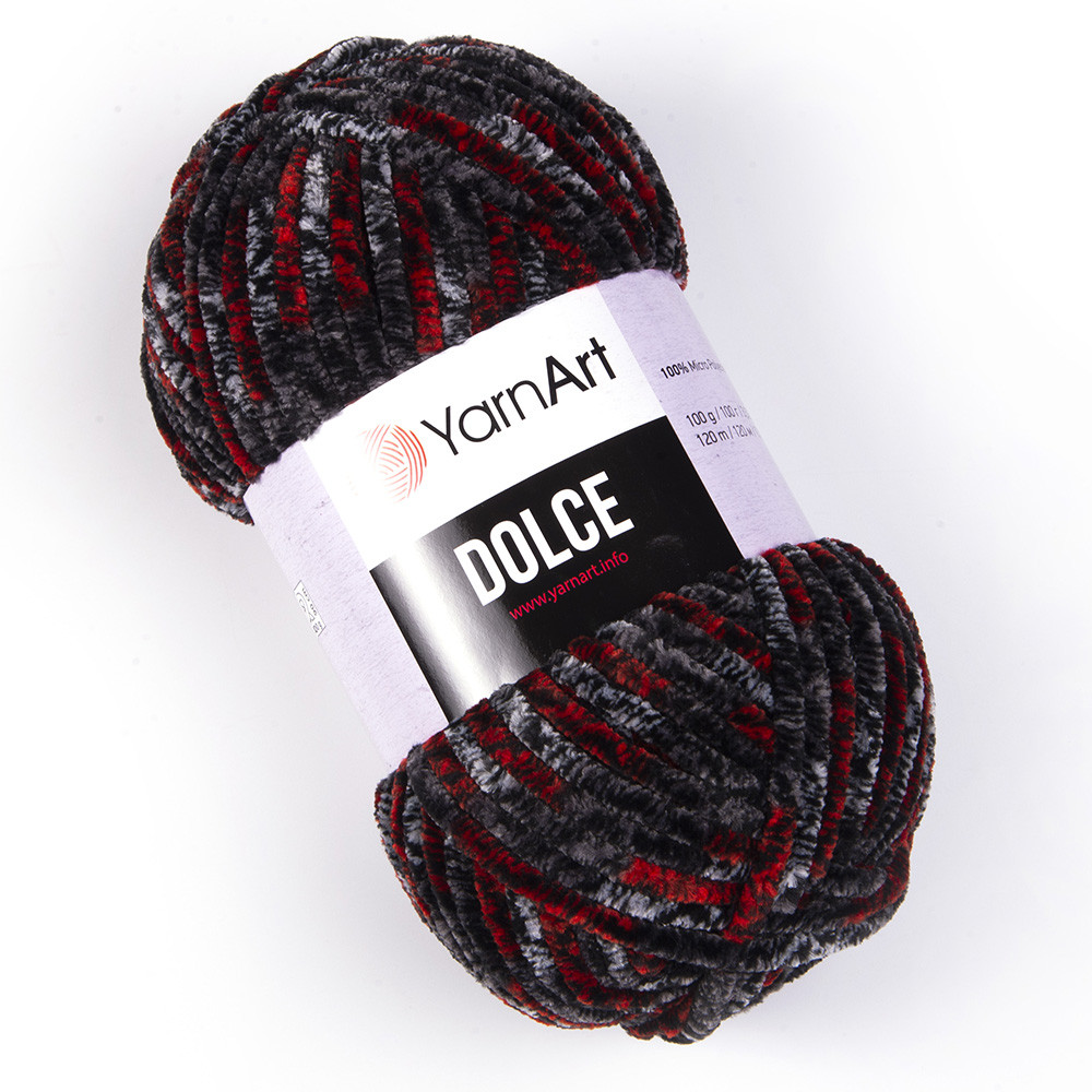 Пряжа YarnArt Dolce 806 чорно-червоний меланж
