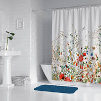 Шторка - занавеска для ванной Полевые цветы 180х200 см (SHT_23O007)
