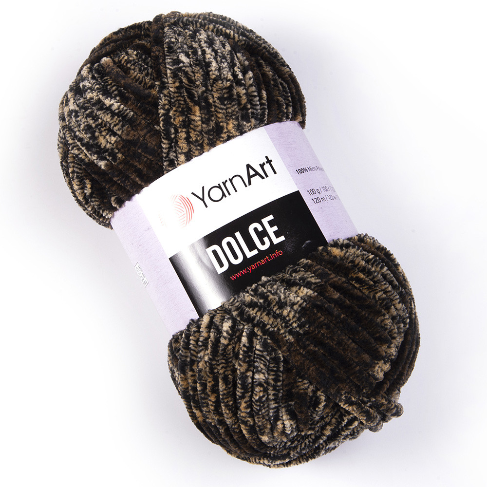 Пряжа YarnArt Dolce 807 чорно-коричневий меланж