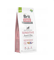 Корм Brit Care Dog Sustainable Sensitive для собак с чувствительным пищеварением, с рыбой и насекомыми, 12 кг