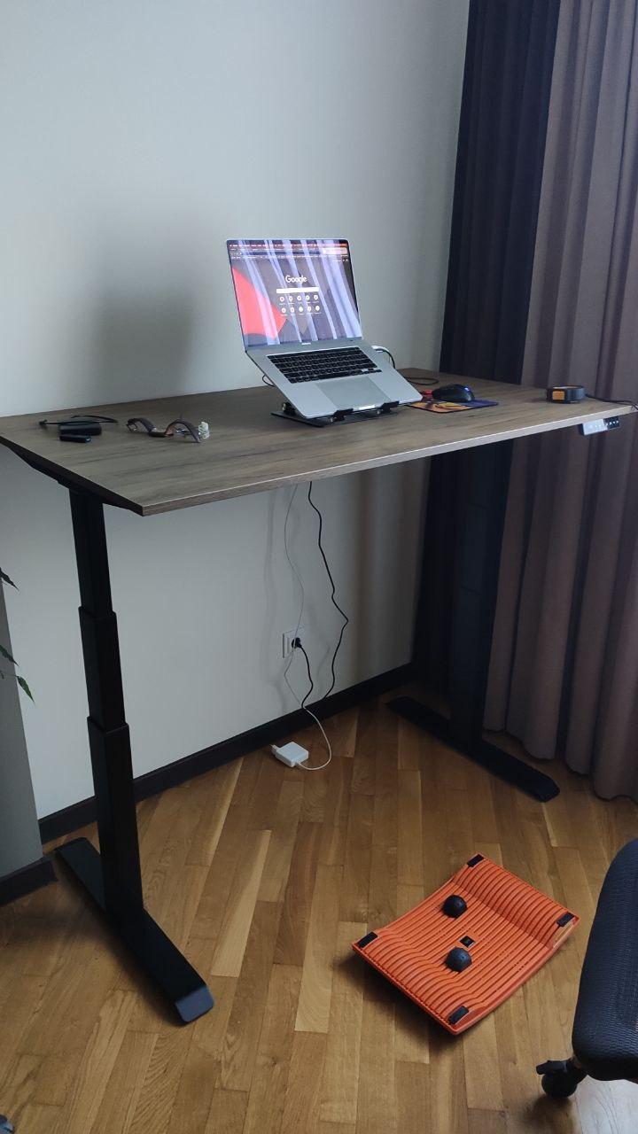 Флагманська рама для столу AOKE Flex Чорний з електронікою Timotion (Тайвань). 2 мотори, Пам'ять, Діапазон 66-131 см, фото 1