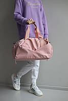 Спортивная женская сумка на 4 отделения "Конверт" для зала, компактный размер 41x23x23 см, бледно-розовая