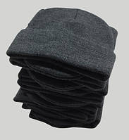 Шапка в'язана утеплена Аделіа, з флісом, сірий