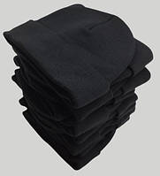 Шапка в'язана утеплена Аделіа, з флісом, чорний