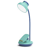 Лампа для ребенка с подставкой под телефон, работает от аккумулятора и USB, лампа гибкая 2 Вт, Мятный