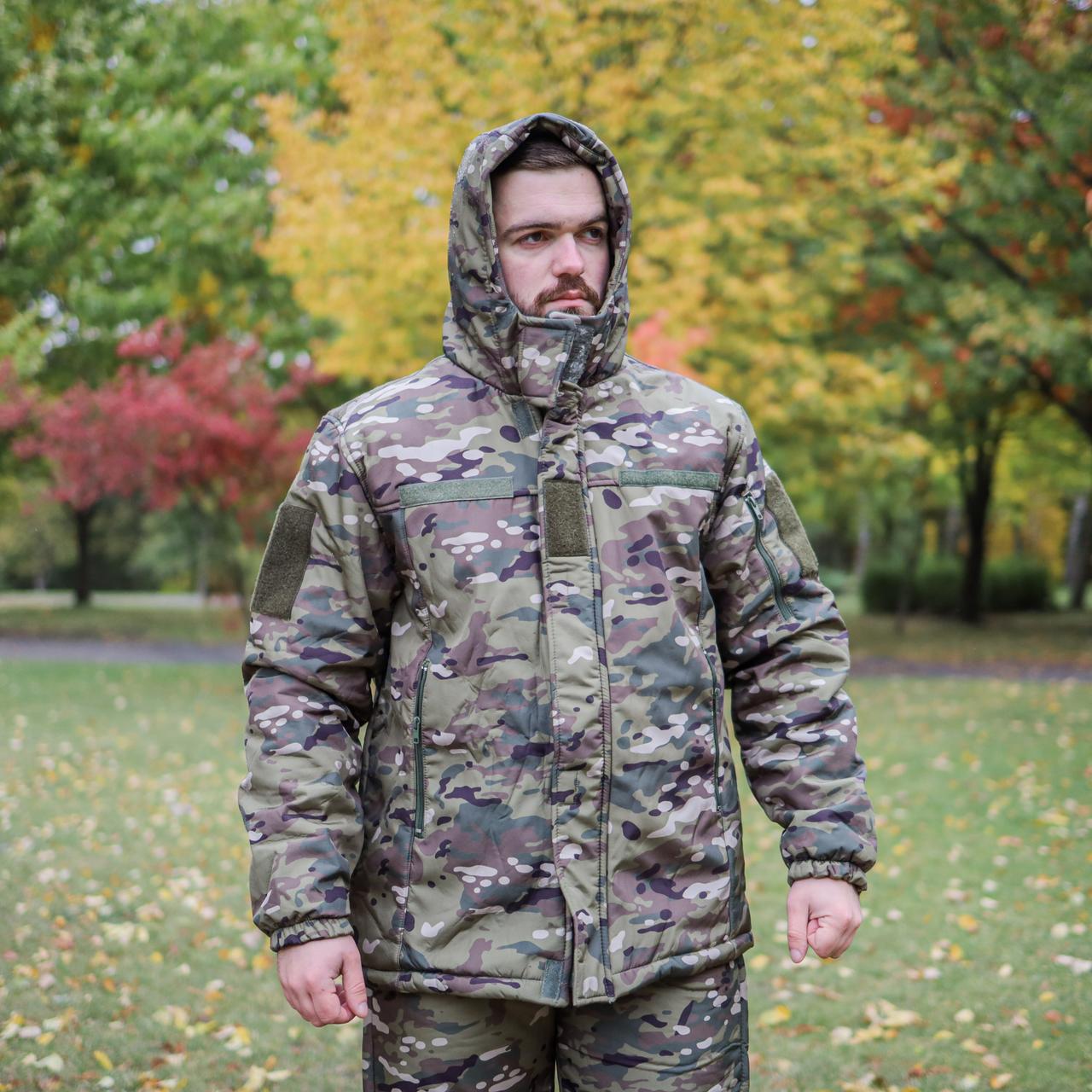 Тактична куртка зимова Soft Shell (Singl Sword) Мультикам