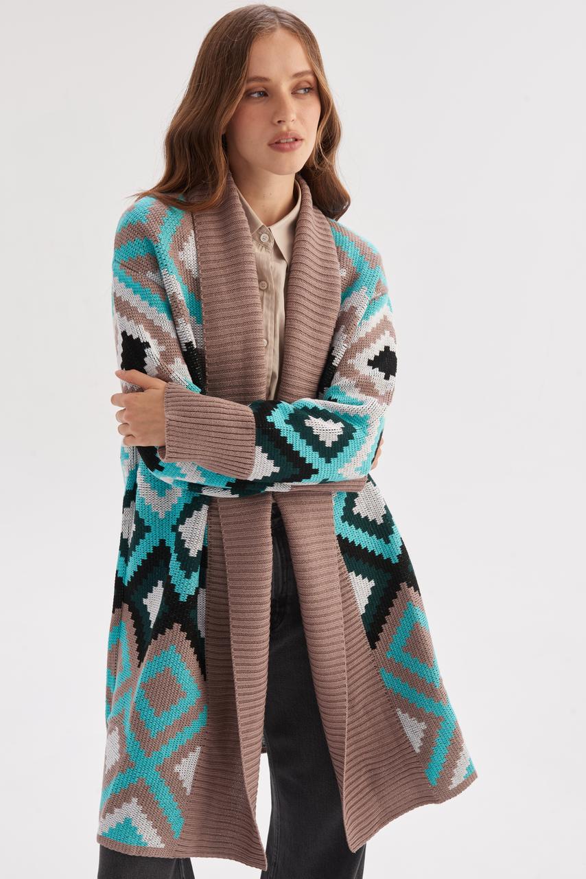 В'язаний кардиган "Міра" (бірюза,капучино,чорний)