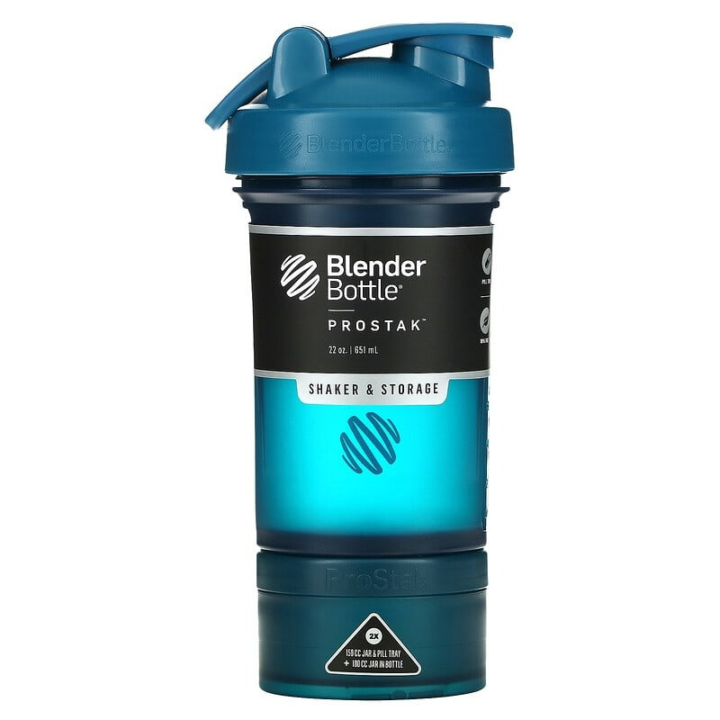 Шейкер спортивний BlenderBottle ProStak 22oz/650ml з 2-ма контейнерами Navy (Original) PS 22oz Navy DS - фото 2 - id-p1964225819