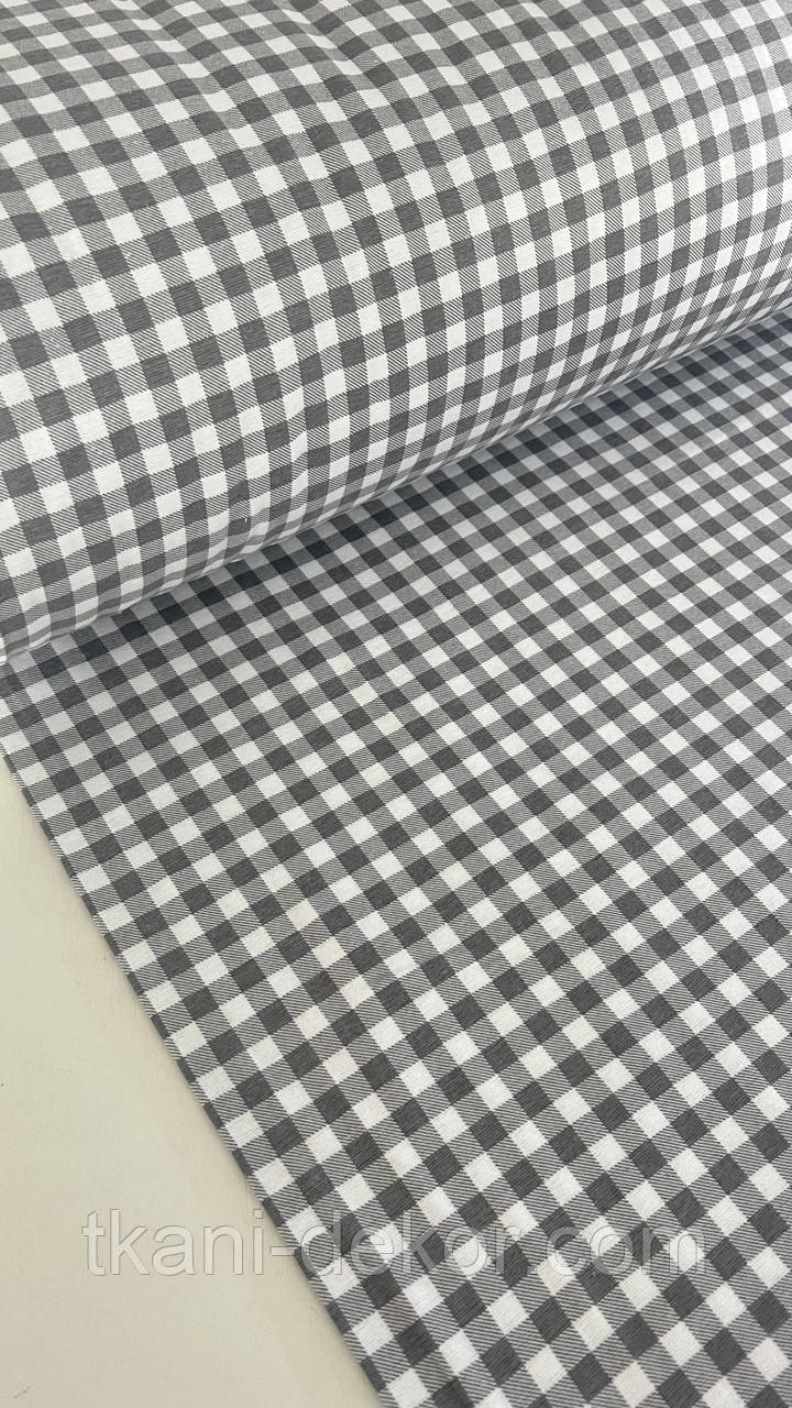 Фланель клітинка сіра дрібна (0,75*240), фото 1