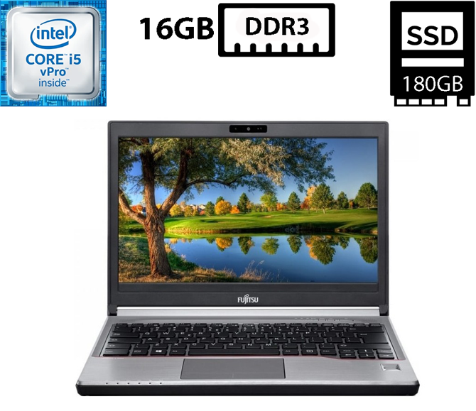 Ноутбук Fujitsu LifeBook E734/13.3"TN(1366x768)/Intel Core i5-4300M 2.60GHz/16GB DDR3/SSD 180GB/Intel HD Graphics 4600/Camera, DP