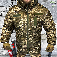 Тактический армейский зимний бушлат / Военная утепленная куртка с флисом/ Пиксельная мужская курточка для ВСУ M
