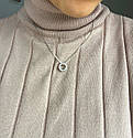Ланцюжок намисто на шию з круглою підвіскою в камінні біжутерія Срібляста ( код: p008s ), фото 9