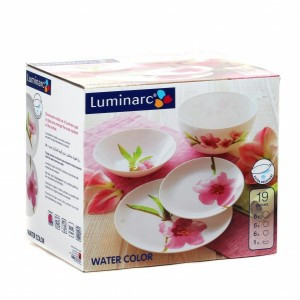 Сервіз столовий Luminarc Water Color 19 предметів склокераміка (7080P)