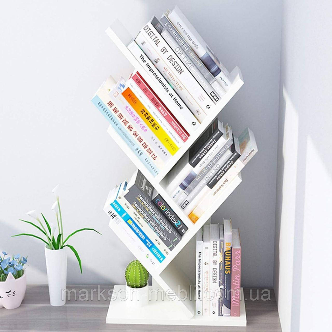 Книжкова полиця настільна у білому кольорі, фото 1