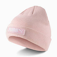 Шапка спортивная Puma Classics Cuff Beanie 023434 03 (розовый, акрил, двослойная, теплая, зимняя, лого пума)