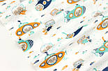 Сатин "Коти в підводних човнах" на білому тлі No 160-76 с, фото 3