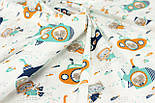 Сатин "Коти в підводних човнах" на білому тлі No 160-76 с, фото 4