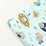 Сатин "Коти в підводних човнах" на світло-м'ятному тлі No 160-77 з, фото 7